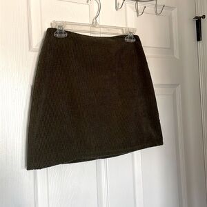 Vintage Havana Moss Green Corduroy Mini Skirt